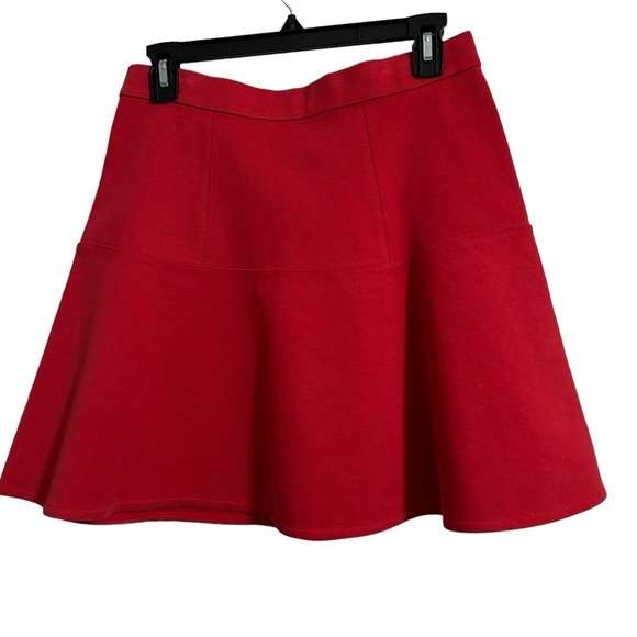 Madewell Red A-Line Wavelength Flare Skater cotton blend Skirt Size 4 - Picture 3 of 6